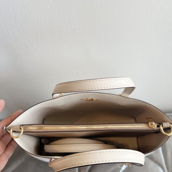 Coach CV965 Mollie Tote Bag 25 In Signature Canvas IN White/Chalk - Picture 7 of 10